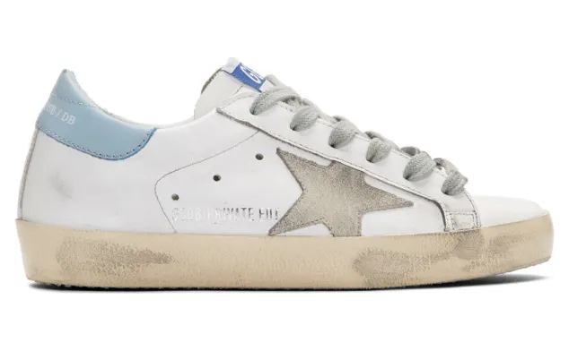 Golden Goose SSENSE Exclusive White and Blue Superstar Sneakers (F35WS590.R23)