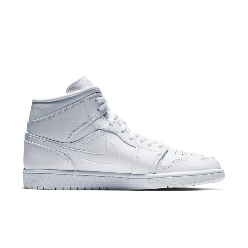 Air Jordan Nike AJ I 1 Mid Triple White (2019) (554724-129)
