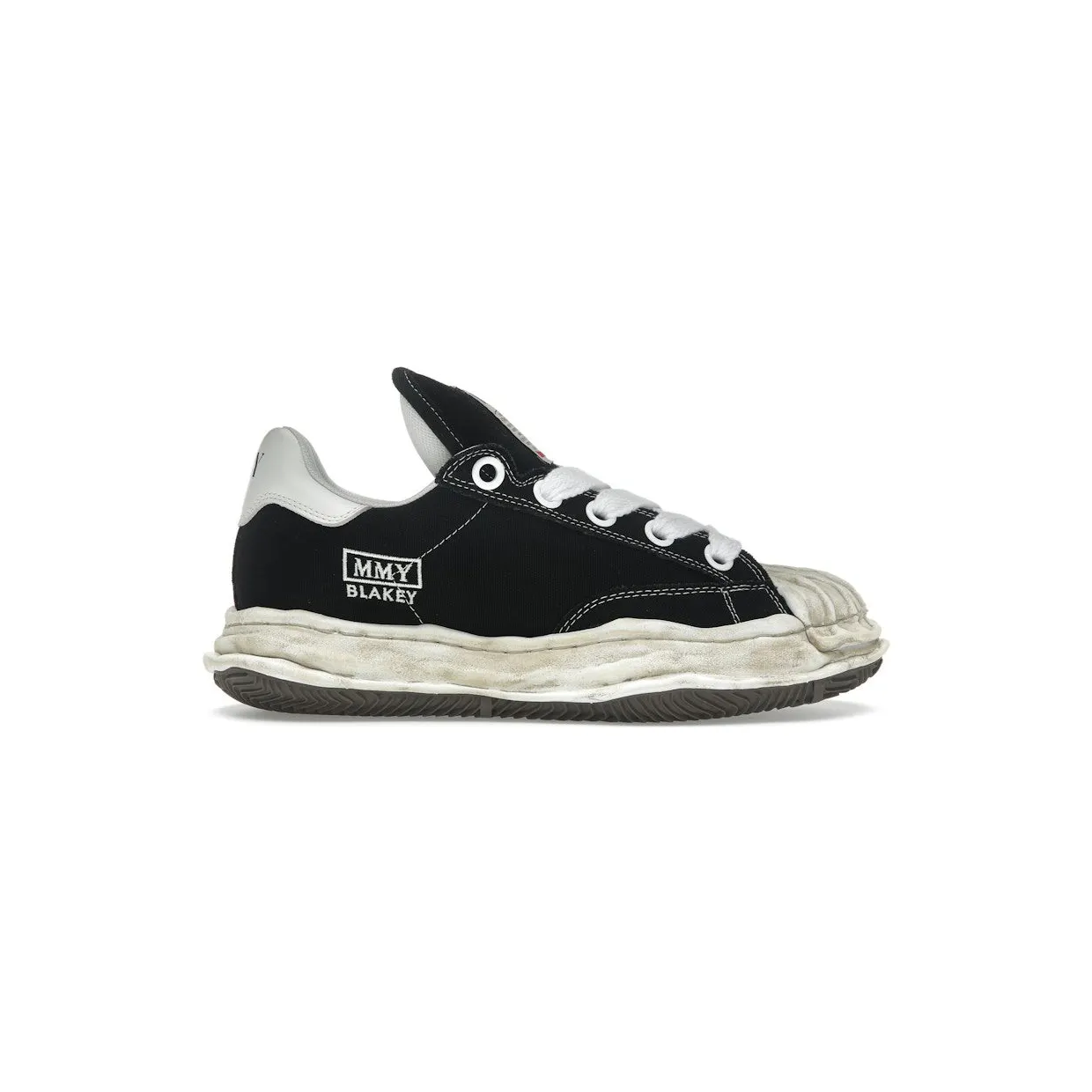 Maison Mihara Yasuhiro Blakey Puffer OG Sole Canvas Low Distressed Midsole Black White (A13FW730-BLK) (2)