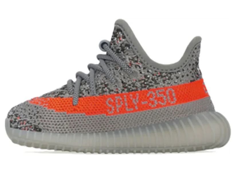 adidas YEEZY BOOST 350 V2 INFANTS Beluga Rf / Steeple Gray / Solar Red (GW1231)