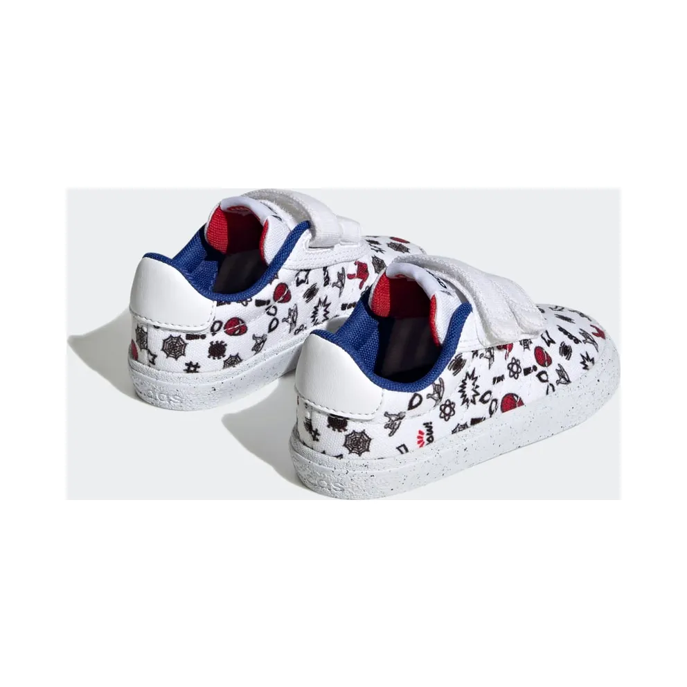 Adidas adidas x Marvel VULCRAID3R Spider-Man Lifestyle Skateboarding Hook-and-Loop Cloud White / Cloud White / Better Scarlet (HP7752)