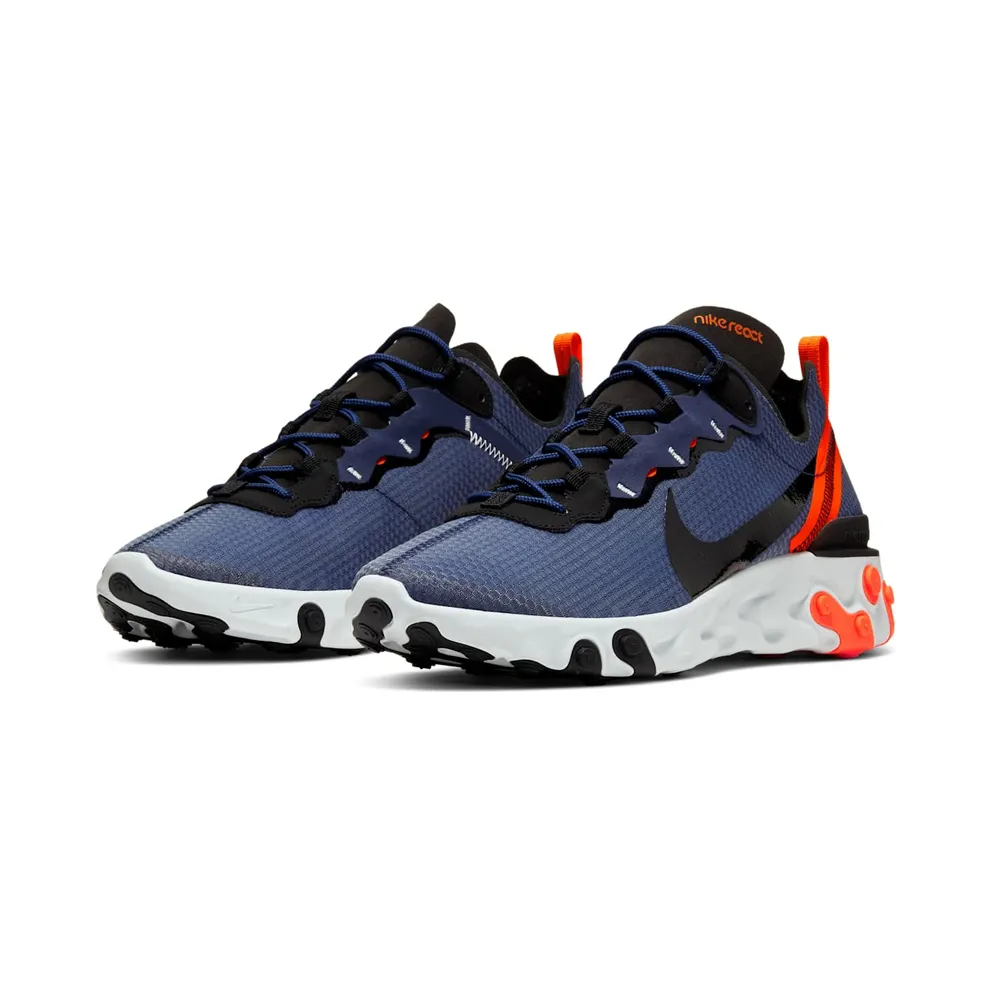 Nike React Element 55 SE Midnight Navy Total Orange Midnight Navy/Total Orange-Summit White-Black (CI3831-400)
