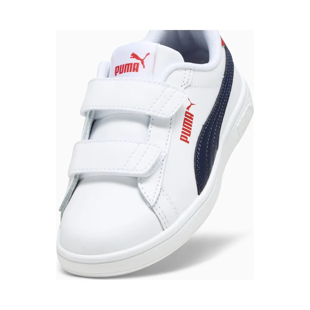 Puma Smash 3.0 leren V White/Blue/Red (392033-11)