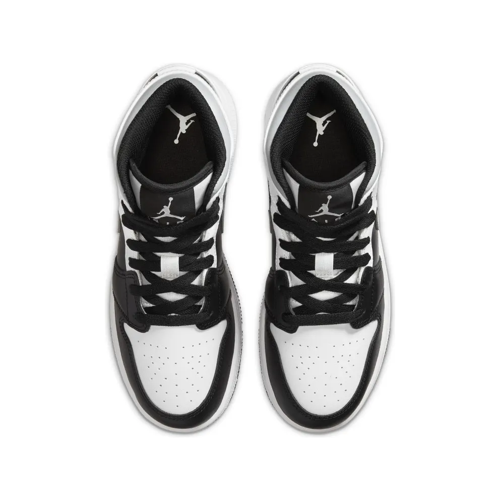 Jordan 1 Mid White Shadow (GS) Black/Medium Grey-White (554725-073)