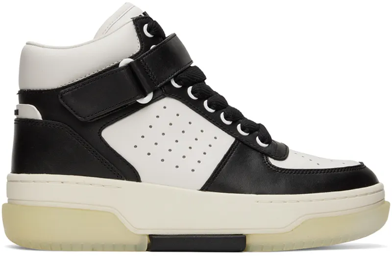 AMIRI Black & White Stadium Mid Sneakers (AW22MFS005)