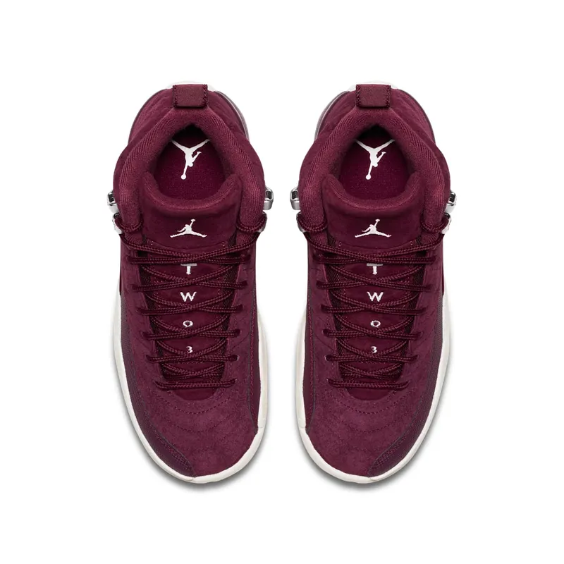 Jordan 12 Retro Bordeaux (GS) Bordeaux/Sail-Metallic Silver (153265-617)