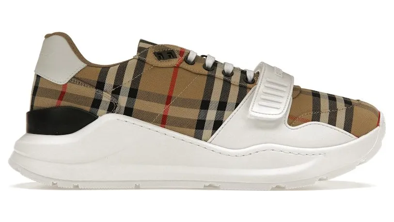 Burberry Ramsey Vintage Check Suede Leather Archive Biege White (80485771)