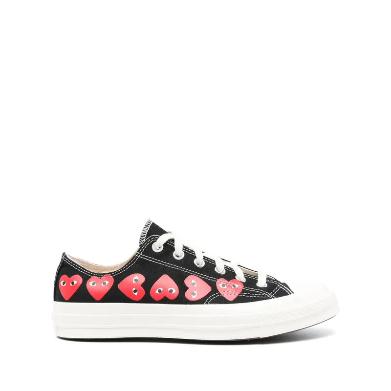 Converse X Comme Des GarÇons Play X Converse Chuck 70 Low Multi Heart “Black/Red” (AZ-K126-001 BLACK)