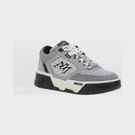 Amiri MA-94 Leather and Mesh Sneakers with Monogram and Suede Details Grey (AMSNSN1088030)