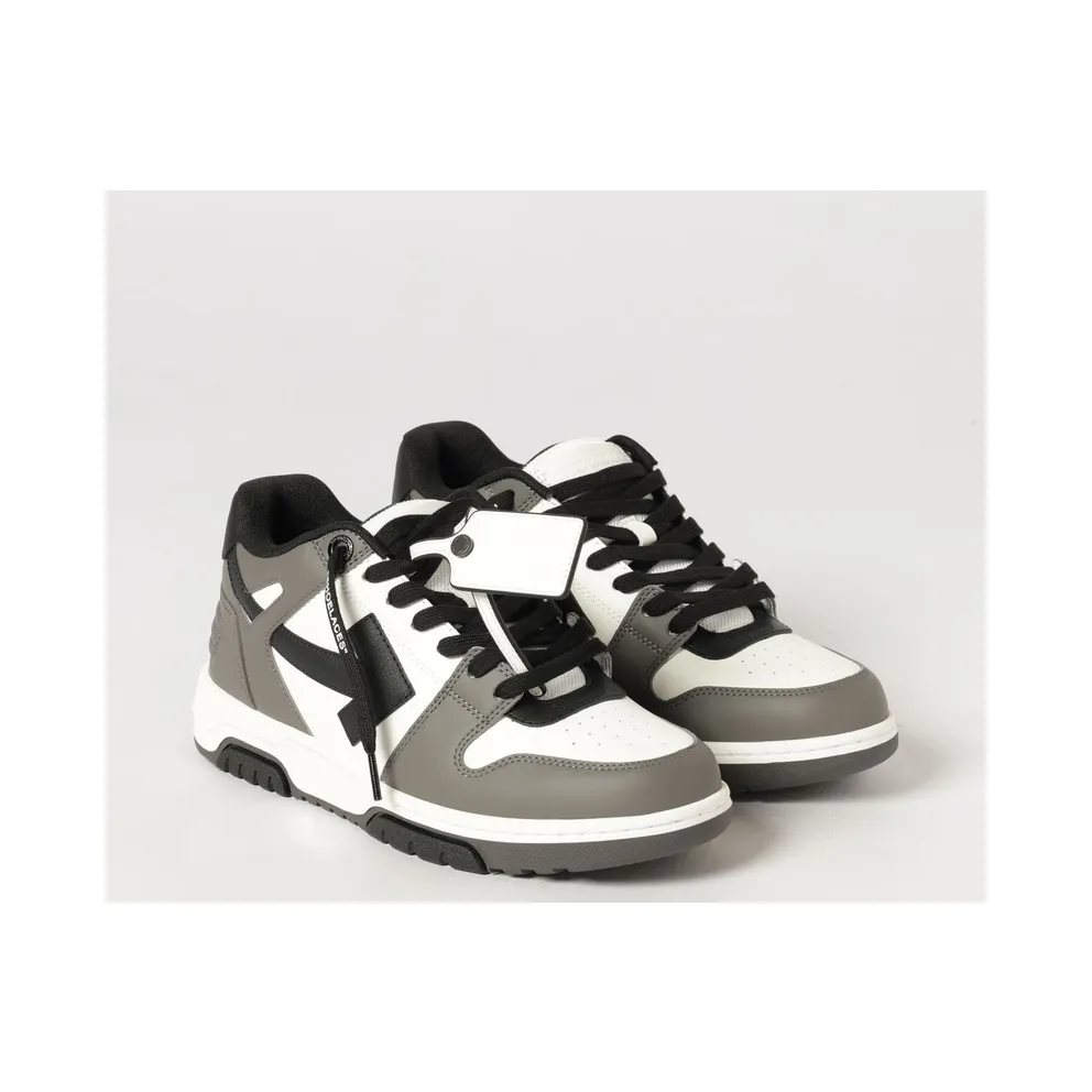 Off-White Out Of Office Bicolour Calf Leather Low-Top Trainers Grey (OMIA189C99LEA0130710)