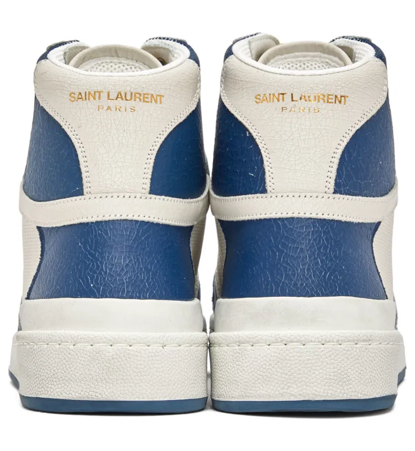 Saint Laurent Off-White & Blue SL24 High-Top Sneakers (610618AAAI5) (2)