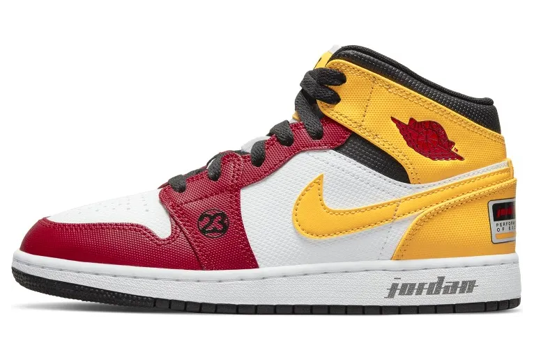 Air Jordan 1 Mid SE Motorsports (GS) – “White / Varsity Red / Yellow” (DJ0336-067)