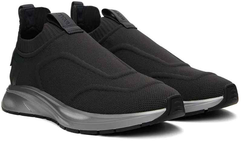 ZEGNA Gray Slip-On Sneakers (LHUTS-S5483Z)