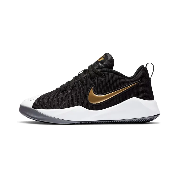 Nike Team Hustle Quick 2 “Black / Light Smoke Grey / White / Metallic Gold” (AT5298-010)