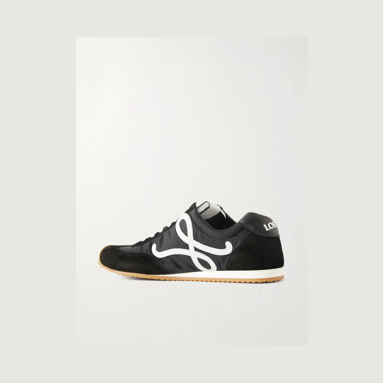 Loewe Ballet Runner 2.0 Logo-Appliquéd Shell, Suede and Leather Sneakers Black (MBR2282X09) (4)
