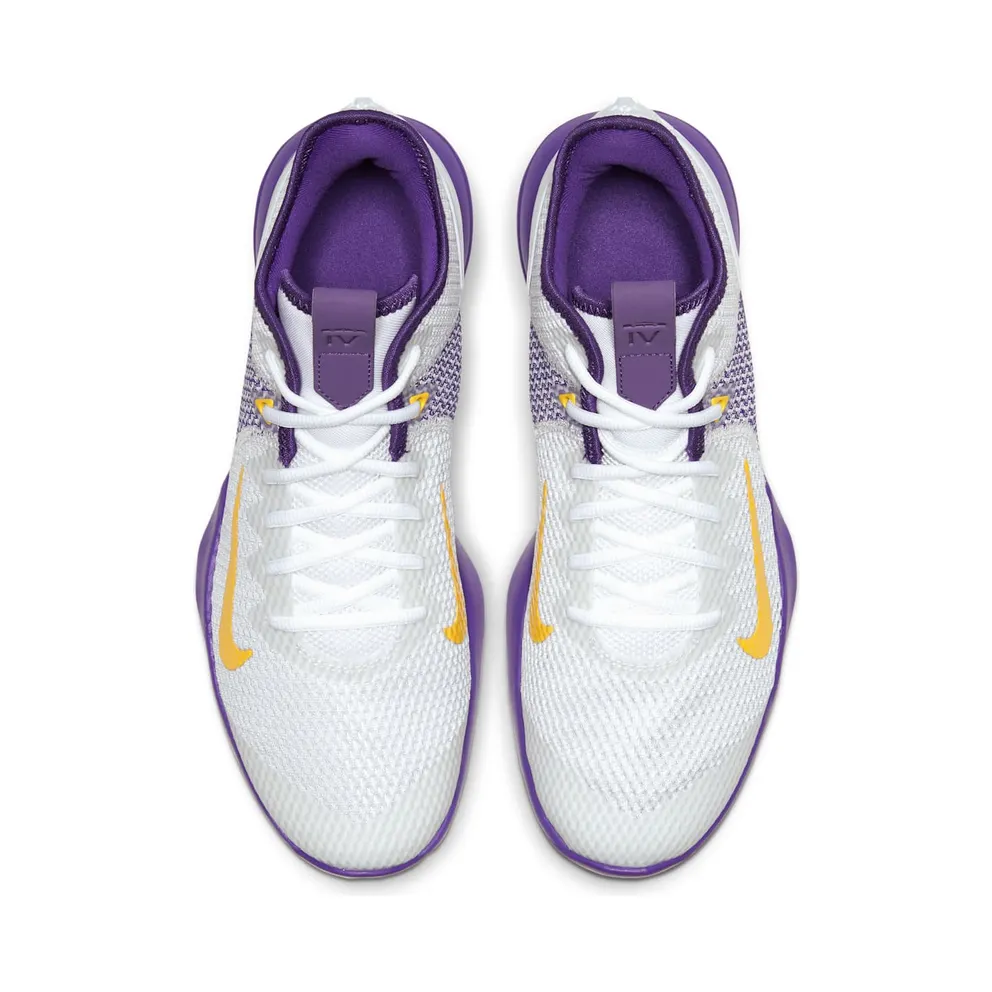 Nike LeBron Witness 4 White/Voltage Purple White/Voltage Purple-Pure Platinum-Metallic Gold (BV7427-100)