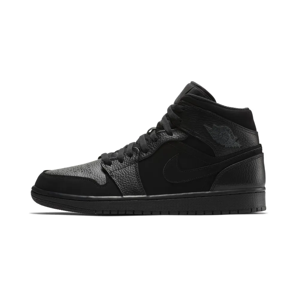 Jordan 1 Mid Black Dark Smoke Grey Black/Dark Smoke Grey-Black (554724-064)