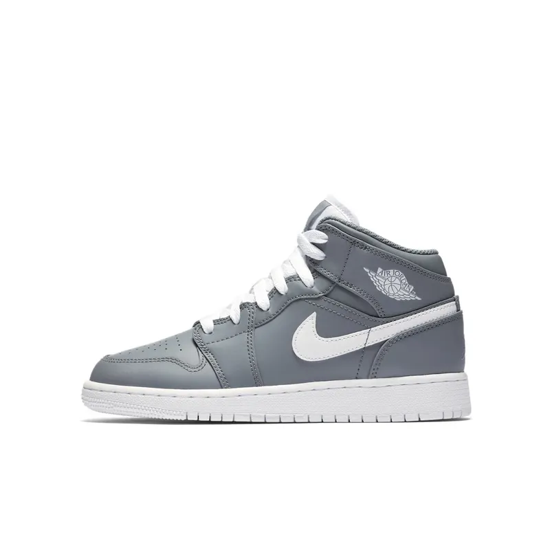 Jordan 1 Mid Cool Grey White (GS) Cool Grey/White-White (554725-036)