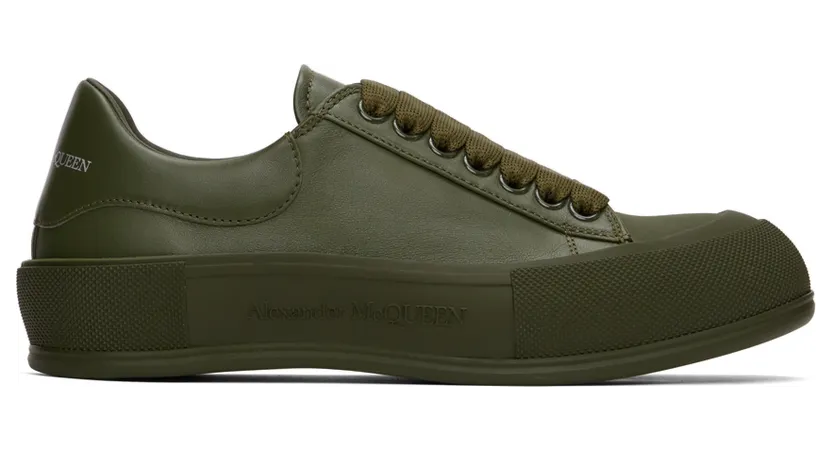 Alexander McQueen Khaki Deck Plimsoll Sneakers (667817WIAGC)