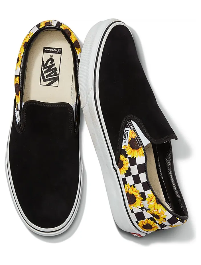 VANS Gepersonaliseerde Sunflower Slip-on Zwart (VN0A3VC0263)
