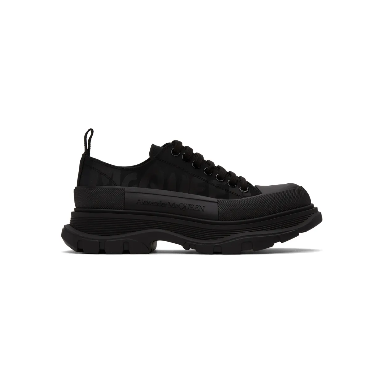 Alexander McQueen White & Black Tread Slick Graffiti Sneakers (682421W4RQ2)