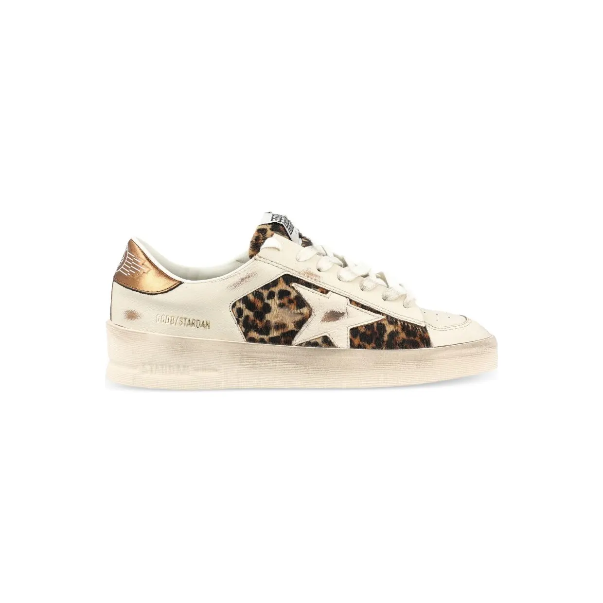 Golden Goose Stardan White Leopard Pony