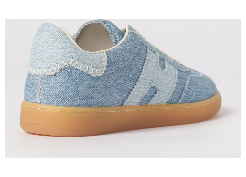 Hogan Cool Cotton Denim Sneakers Gnawed Blue (HXW6470FB6JJDL0RVA) (2)