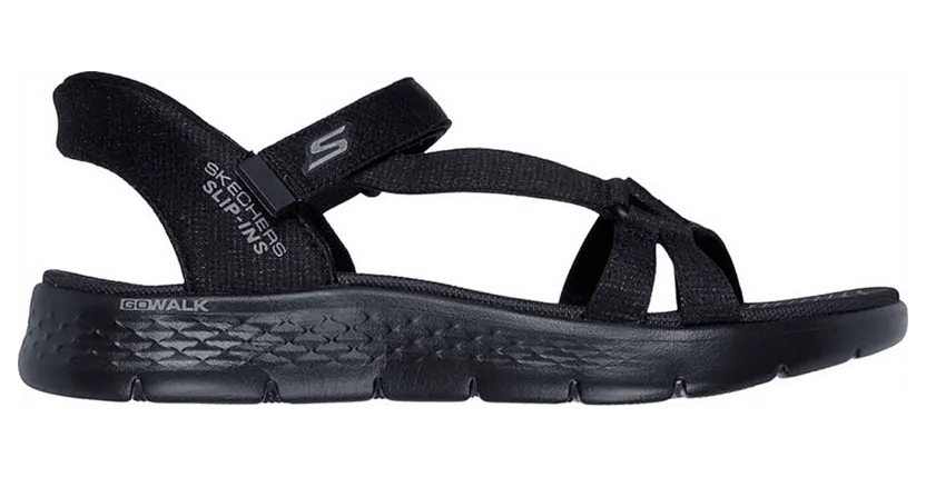 Skechers GO WALK FLEX SANDAL – ILLUMINATE für Damen, schwarz, Größe 36 EU (141481BBK)