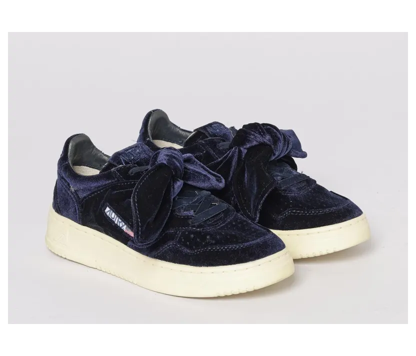 Autry Medalist Platform Low Velvet Sneakers Blue (AULWVF03)