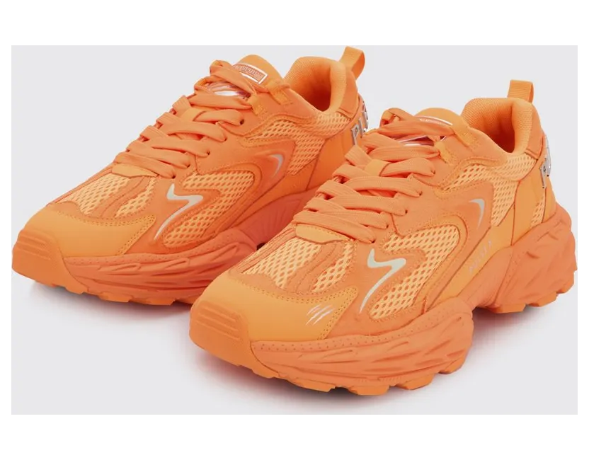 Plein Sport Pulse X Mesh and Leather Sneakers Orange (SAFSUSC0931STE003N86)