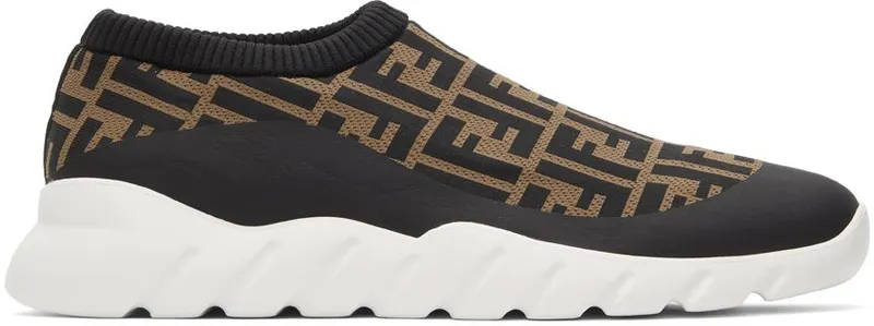 Fendi Brown & Black ‘Forever Fendi’ Low-Top F17ML TABAC (7E1254 A7MN)