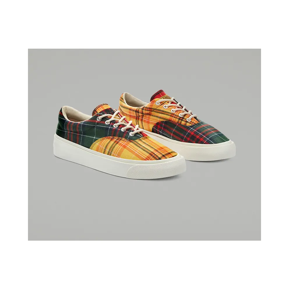 Converse Skid Grip Ox Twisted Plaid Egret/Multi-Egret (169218C)