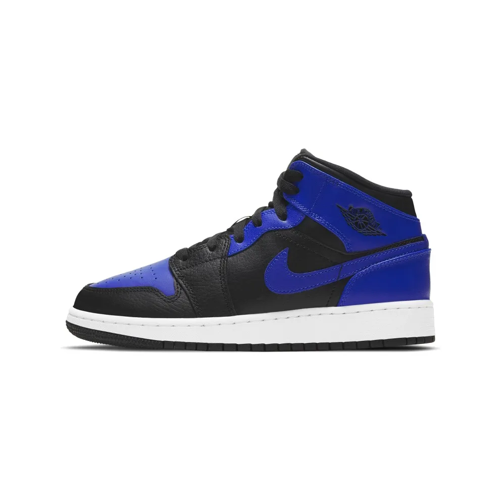 Jordan 1 Mid Hyper Royal (GS) Black/Hyper Royal/White (554725-077)