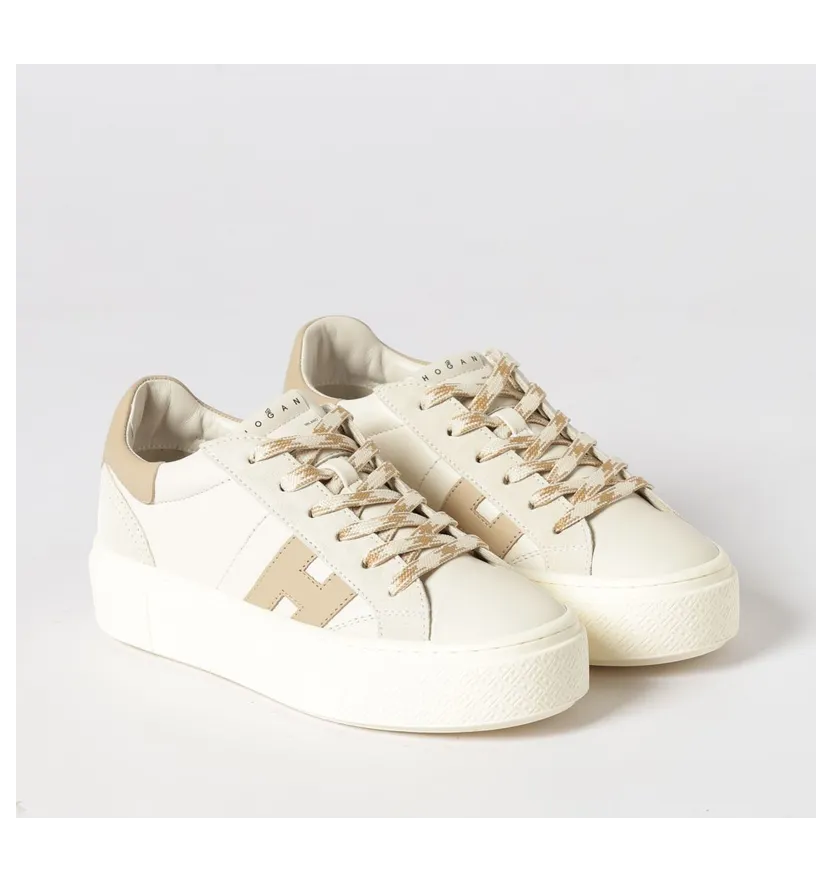 Hogan Crosswind Leather Sneakers Beige (HXW7050GB00V1N0FR7)