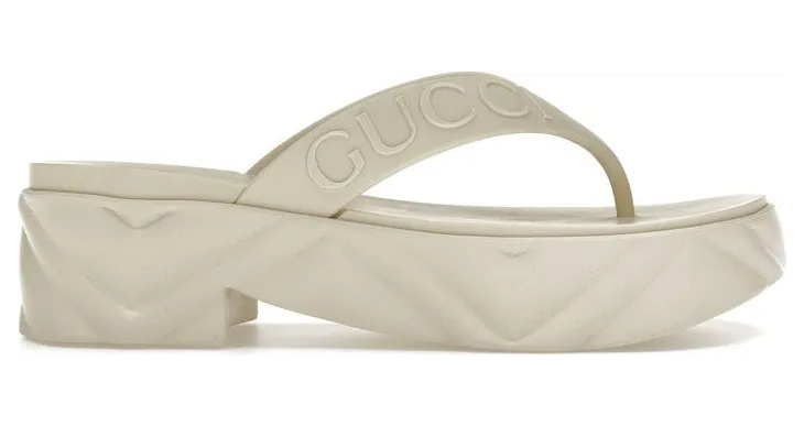 Gucci Thong Platform Sandal White (746334 JFM00 9022)
