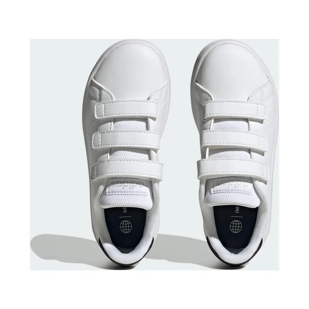 adidas Advantage Court Lifestyle Hook-and-loop “Cloud White / Core Black / Silver Metallic” (IG2516)