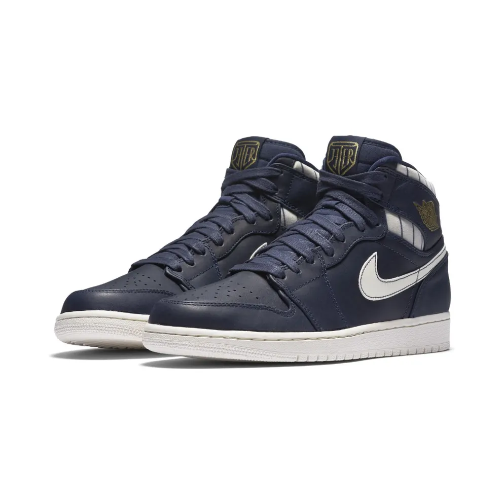 Jordan 1 Retro Jeter RE2PECT Midnight Navy/Metallic Gold-Sail (715854-402)