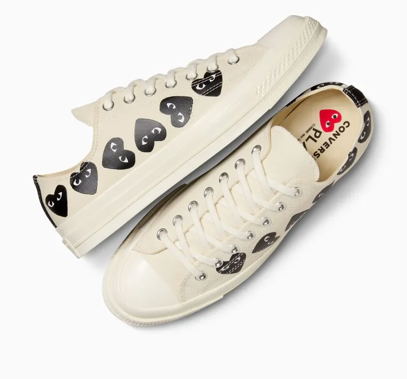 Converse x Comme des Garçons PLAY Chuck 70 Multi Heart Milk/Black/Egret (A08150C)