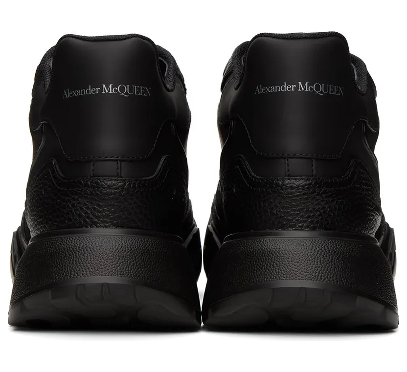 Alexander McQueen Black Court Mid 1081 BLACK/SILVER (705121WICDE) (2)
