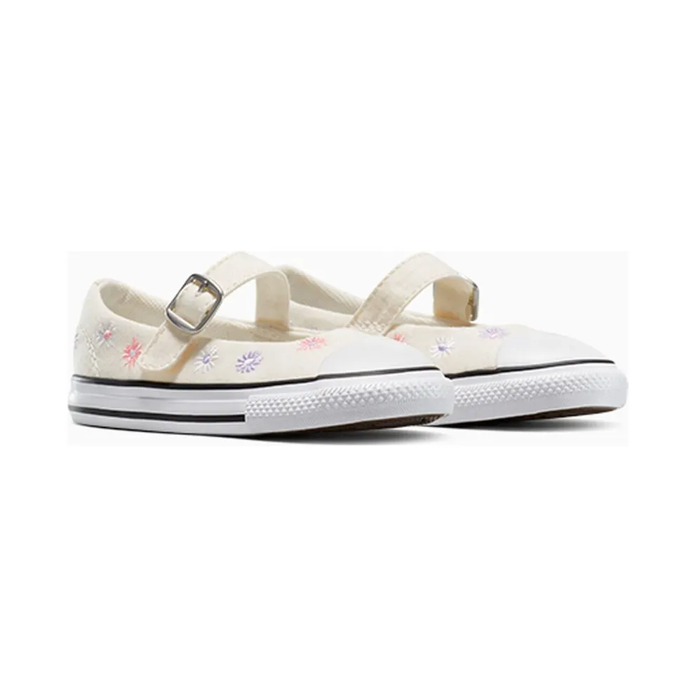 Converse Chuck Taylor All Star Dainty Mary Jane Embroidered Floral Easy On Egret/White/Black (A13444C)