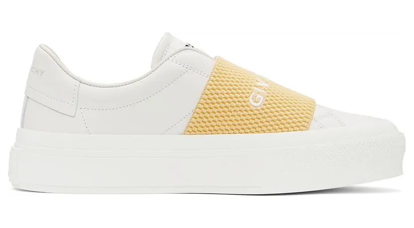 Givenchy White & Yellow City Sport Sneakers (BE0029E1BC111)