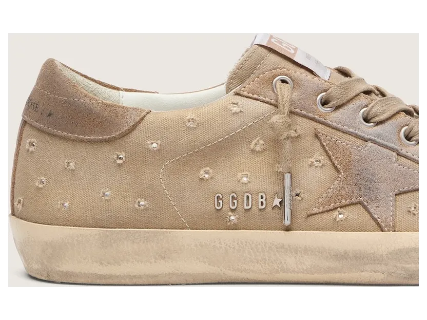 Golden Goose Women’S Super-Star In Tobacco Canvas With Suede Star And Crystal Inserts (GWF00101.F008506.55353) (4)