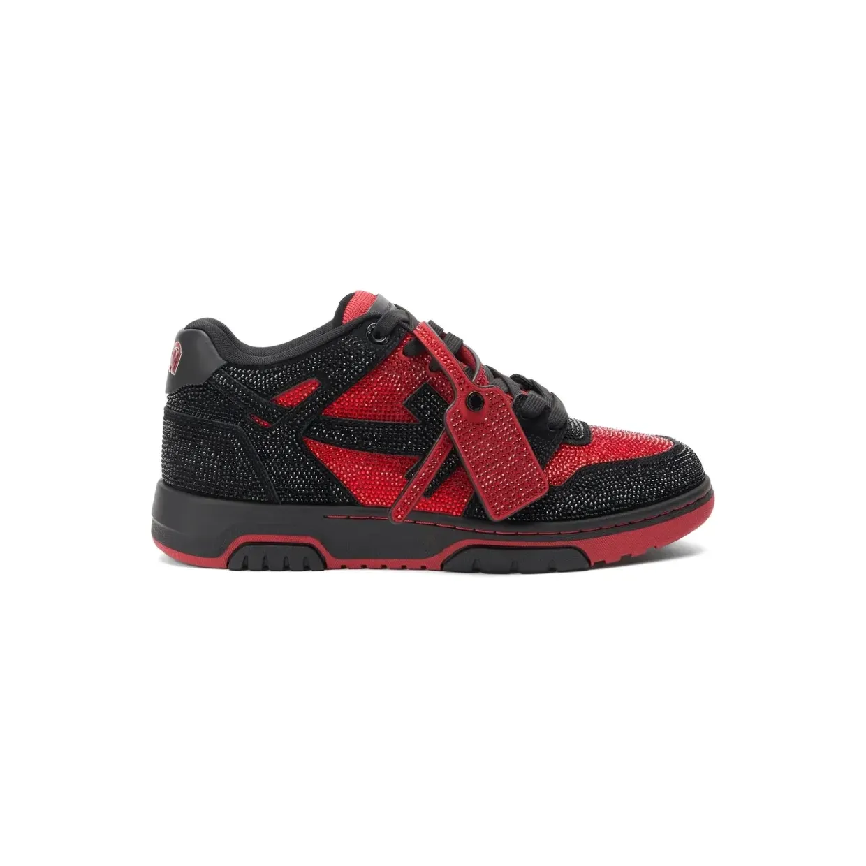 Off-White Out Of Office verfraaid met stras “Black” (OMIA189G25LEA0021025)