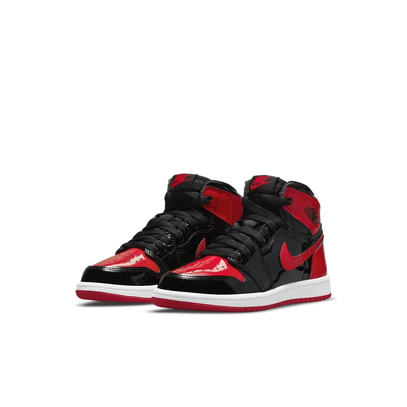 Air Jordan 1 Retro High OG Patent Bred (PS) – “Black / White-varsity Red” (AQ2664-063)