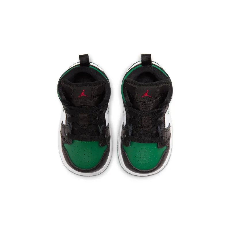 Jordan 1 Mid Pine Green (TD) Black/White/Gym Red (640735-067)