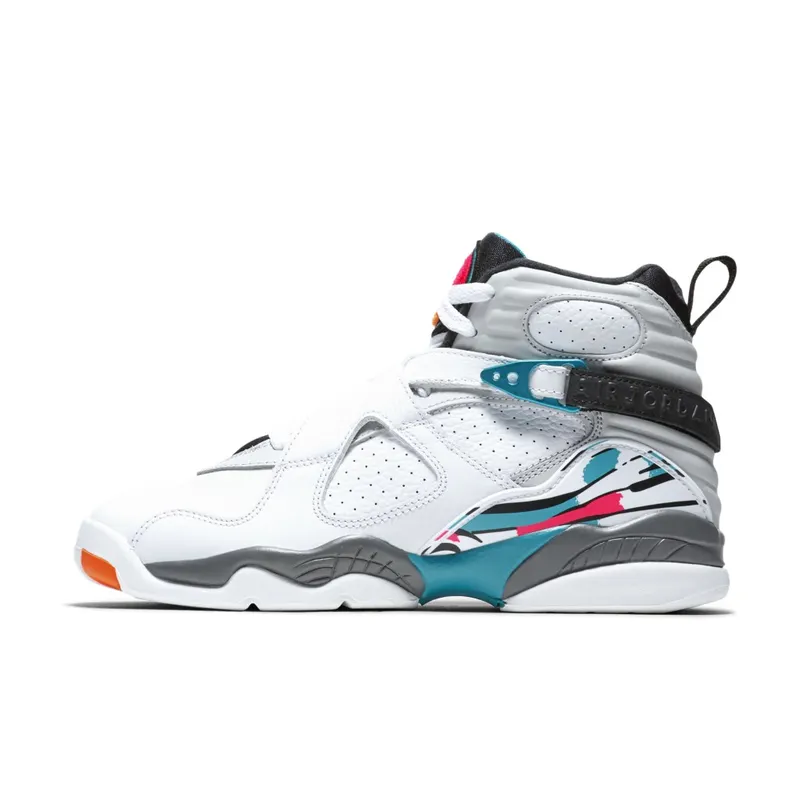 Jordan 8 Retro South Beach (GS) White/White-Turbo Green-Neutral Grey (305368-113)