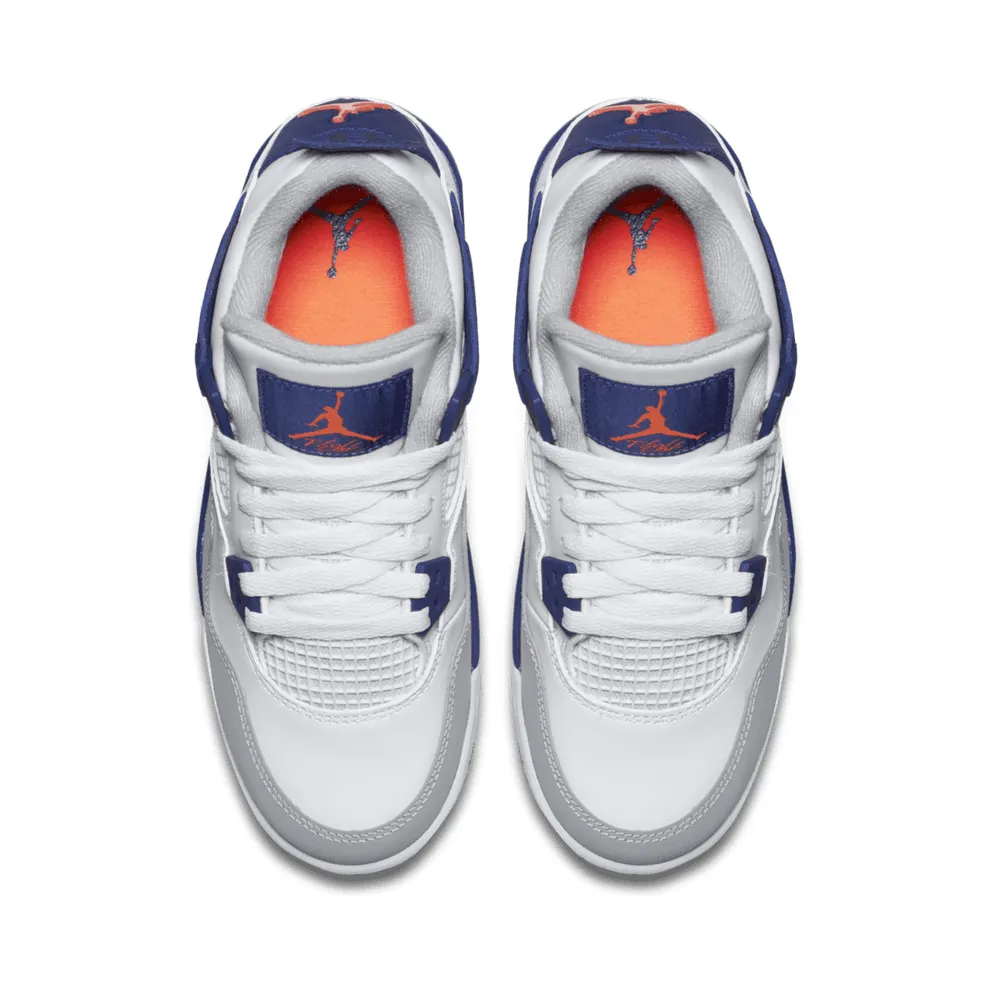 Jordan 4 Retro Deep Royal Blue (GS) White/Deep Royal Blue-Wolf Grey-Hyper Orange (487724-132)