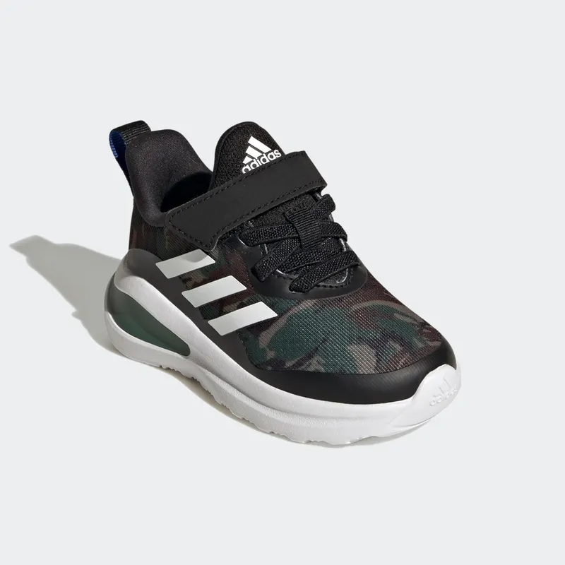 Adidas FortaRun Sport Running Elastic Lace and Top Strap Core Black / Cloud White / Green Oxide (GV9478)