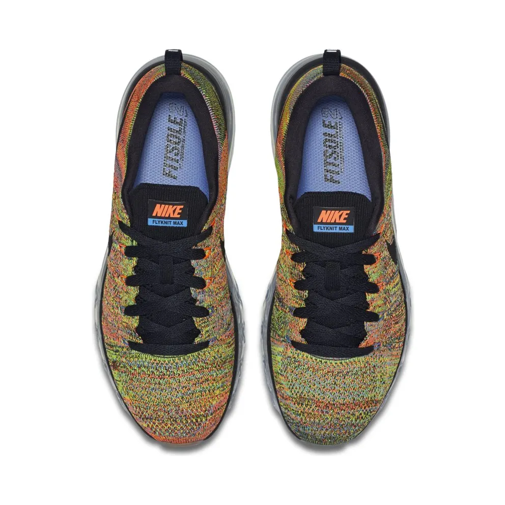 Nike Flyknit Air Max Multi-Color Chalk Blue Hyper Orange (W) Black/Black/Chalk Blue (620659-005)