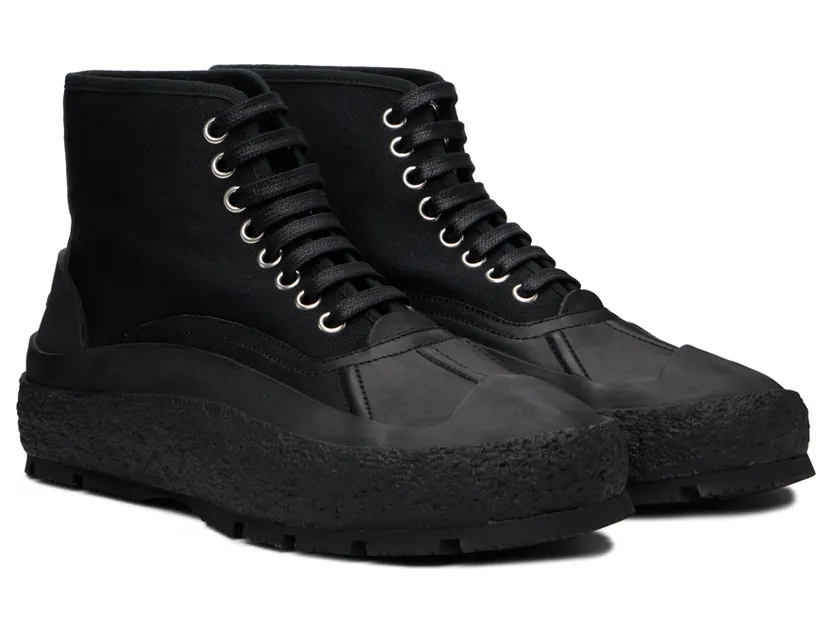 Jil Sander Black Canvas High-Top Sneakers (J32WS0020_PR542) (4)
